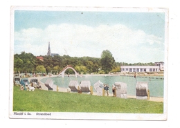 Delcampe - 0-9540 ZWICKAU - PLANITZ, Strandbad, Strandkörbe, 1943, Feldpost, Druckstelle - Zwickau