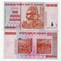 ZIMBABWE 2008 5 BILLION UNC MONEY INFLATION CURRENCY - P 84 - INFLATION CURRENCY - Zimbabwe