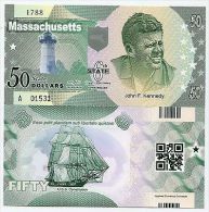 UNITED STATES MASSACHUSETTS 50 DOLLARS 2014 6TH STATE POLYMER KENNEDY UNC - USA - Autres & Non Classés