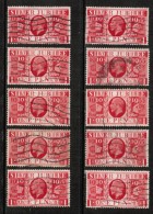 GREAT BRITAIN  Scott # 227 USED WHOLESALE LOT OF 10 (WH-159) - Vrac (max 999 Timbres)