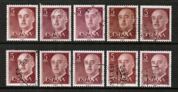SPAIN  Scott # 832 USED WHOLESALE LOT OF 10 (WH-163) - Vrac (max 999 Timbres)