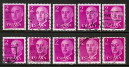 SPAIN  Scott # 830 USED WHOLESALE LOT OF 10 (WH-168) - Vrac (max 999 Timbres)