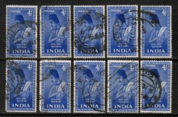 INDIA  Scott # 240 USED WHOLESALE LOT OF 10 (WH-171) - Vrac (max 999 Timbres)