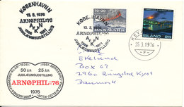 Iceland & Denmark Cover With VOLCANO HEIMAEY EUROPTION 1973 With 2 Different Cancels - Storia Postale