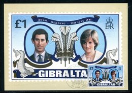 Gibraltar - Carte Maximum 1981 - Lady Diana Et Le Prince De Galles - Gibilterra