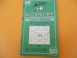 Pneu Michelin / Carte Cycliste/ 50 Km Autour De Paris/ Services De Tourisme/1955     PGC199 - Wegenkaarten