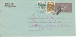 India Aerogramme Uprated And Sent To USA 19-12-1987 - Aerogrammi