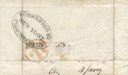 CUBA. 1840. Carta Circulada De La Habana A Londres. Al Dorso, Espectacular Marca Encaminador ""Forwarded By / New York / - Cuba (1874-1898)