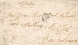 CUBA. Ø 32(2, En El Dorso) En Carta Circulada A Barcelona. Año 1875. Rara. - Kuba (1874-1898)