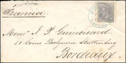 Ø 204 En Carta De Puerto Santa María A Francia. Fechador Azul. - Lettres & Documents