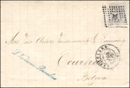 Ø 204 En Carta De Barcelona A Bélgica, El 1/1/1879. Mat. Trébol Y Rombo De Puntos. - Briefe U. Dokumente