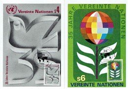 UN Wien - Mi-Nr 12/13 Maxicard (S185) - Maximum Cards