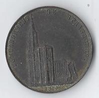 Monnaie France 1870 Bombardement De Strasbourg 1870 Cuivre Provenant De La Grande Nef Poids :35 à 40 G, Diam 48 Mm - Commemorative