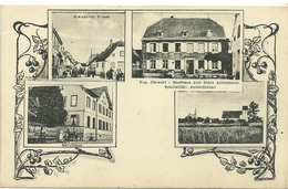 68 Cpa Andolsheim Restaurant A L Etoile Obrecht Ecole Rue De Brisach Animation - Andolsheim