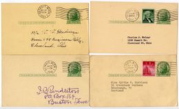 United States 1934/1956 5 Postal Cards, Scott UX27 And UX38 - 1921-40