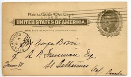 United States 1902 UX14 Postal Card Buffalo NY To St. Catharines Canada - 1901-20