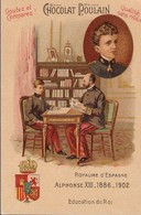 Chromo Poulain Souverains Et Chefs D'état Du Monde.royaume D'espagne. Alphonse XIII 1886-1902 - Chocolat