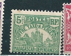 N°  10 Palais Royal De Tananarive Timbre France (ex-colonies & Protectorats) Madagascar 1908 Neuf - Postage Due