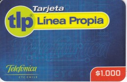 TARJETA DE CHILE DE TELEFONICA DE $1000 DE LINEA PROPIA - Chili