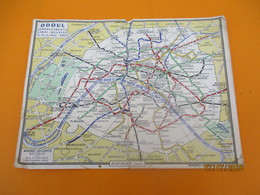 Publicitaire/Plan Du Métro De Paris/ ODOUL Déménagements -Garde Meubles/André LECONTE/ Plan éclair /1961     PGC207 - Carte Geographique