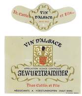 ETIQUETTE VIN GEWURZTRAMINER THEO CATTIN & FILS A VOEGTLINSHOFFEN 68 - Gewürztraminer