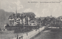 Suisse -Wengen - Bahnhofstrasse Mit Hotel Victoria -  Sports - Tennis - Postmarked 1911 - Port