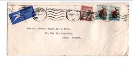 AFRIQUE DU SUD AFFRANCHISSEMENT COMPOSE SUR LETTRE AVION POUR LA FRANCE 1955 - Nueva República (1886-1887)