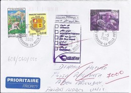 TP N° 608 + DIVERS SUR LETTRE DU 9.05.05 POUR LES EMIRATS ARABES UNIS - Storia Postale