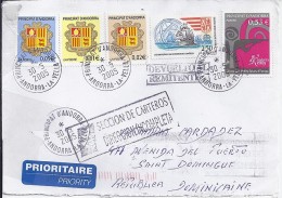 TP N° 609 + DIVERS SUR LETTRE DU 30.05.05 POUR LA REPUBLIQUE DOMINICAINE - Storia Postale