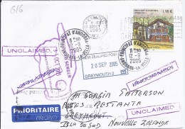 TP N° 616 SUR LETTRE  DU 12.09.05 POUR LA NOUVELLE ZELANDE - Storia Postale