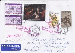 TP N° 619 + Divers  SUR LETTRE DU 12.12.05 POUR LES ETATS UNIS - Storia Postale