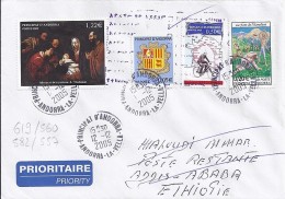 TP N° 619 + Divers  SUR LETTRE DU 12.12.05 POUR L'ETHIOPIE - Storia Postale