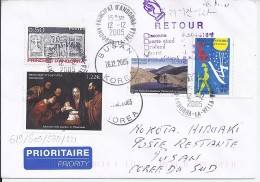 TP N° 619 + Divers  SUR LETTRE DU 12.12.05 POUR LA COREE DU SUD - Storia Postale