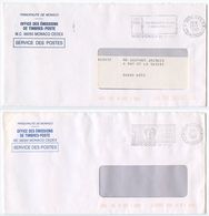 Monaco 1997 2 Service Des Postes Covers From Monte Carlo W/ Slogan Cancels - Brieven En Documenten