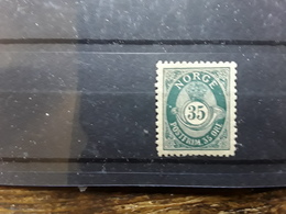 Norge Norvège Norway, 1894, Type Cor De Poste , Yvert No 55 B , 35 O Vert Foncé  , Neuf * MH , TB Cote 110 Euros - Ungebraucht