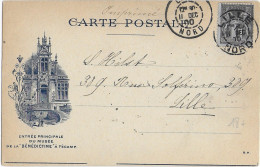 1900 - SAGE - CARTE PUB DECOREE (MUSEE BENEDICTINE De FECAMP) De LILLE (NORD) => LILLE - 1876-1898 Sage (Type II)