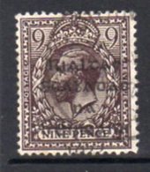 Ireland 1922 'Rialtas' Black Overprint On 9d Agate GV Definitive, Dollard Printing, Used, SG 8 - Used Stamps