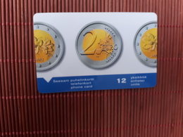 Phonecard Finland Coins Euro Used Only 24.700 Made 2 Scans Rare - Finlande