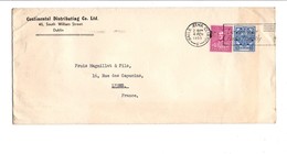 IRLANDE OBLITERATION MECANIQUE ET AFFRANCHISSEMENT COMPOSE LETTRE POUR LA FRANCE 1955 - Brieven En Documenten