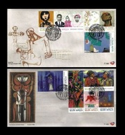 South Africa 2009 - 2 First Day Cover FDC Art In The Constitutional Court Paintings Drawing 5/6/2009 Stamps SG 1716-1725 - Lettres & Documents