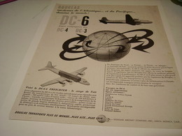 ANCIENNE PUBLICITE AVION DOUGLAS SERVICE SUR AIR FRANCE  1946 - Werbung