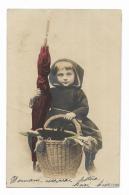 BAMBINA CON OMBRELLO  - VINTAGE VIAGGIATA FP - Other & Unclassified