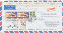 Denmark Registered Air Mail Cover Copenhagen 15-10-1973 Sent To Germany - Airmail