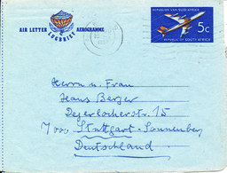 South Africa Aerogramme Sent To Germany Brits 25-1-1967 - Luftpost