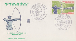 Enveloppe  FDC  1er  Jour   NOUVELLE CALEDONIE   4éme  Jeux  Du  Pacifique  Sud  à  Papeete   1971 - FDC