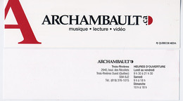 {06450} Marque-pages " Archambault " Canada . TBE. " En Baisse " - Marque-Pages