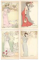 LES 7 PECHES CAPITAUX - Illustrateur LUCIEN ROBERT - Lot De 7 Cartes Postales - Robert