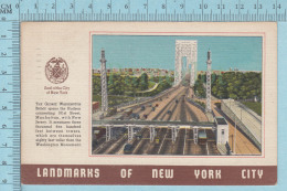 CPSM -New York City Landmarks The George Washington Bridge   -  Used In 1947 Stamp  US 1¢ - Bridges & Tunnels