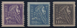 SUECIA 1921 - Yvert #151/53 - MLH * - Ongebruikt