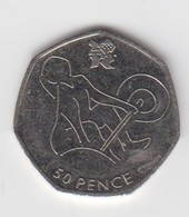 Great Britain UK 50p Coin Weightlifting 2011 (Small Format) Circulated - 50 Pence